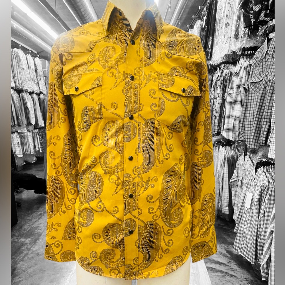 Men’s Western Snap Button Paisley dress shirt